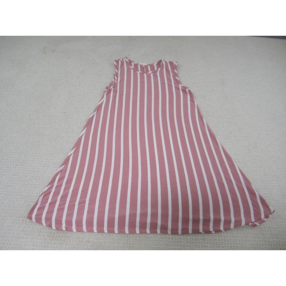 Pinc Dress Womens Teens XL Pink White Striped Fit and‎ Flare Casual